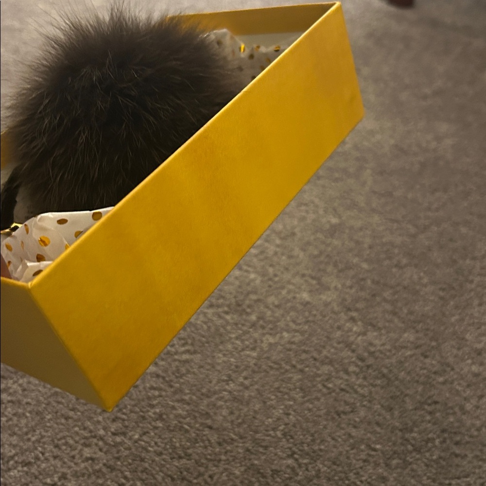 Fendi Dark Brown Fur Pom Pom Key Chain Charm - Picture 9 of 10
